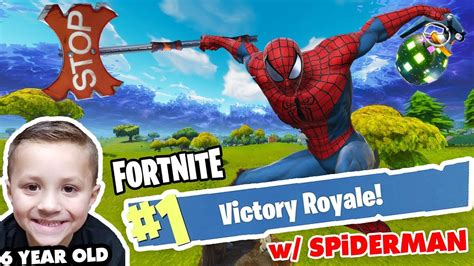 1 Fortnite Duo Spiderman And 6 Year Old Chase Victory Royale Battle