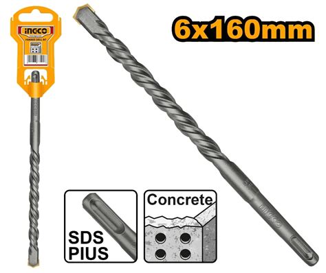 Mecha Sds Plus 6mm X 160mm Ingco Dbh1210602 Hormigon Ferreteria Varios