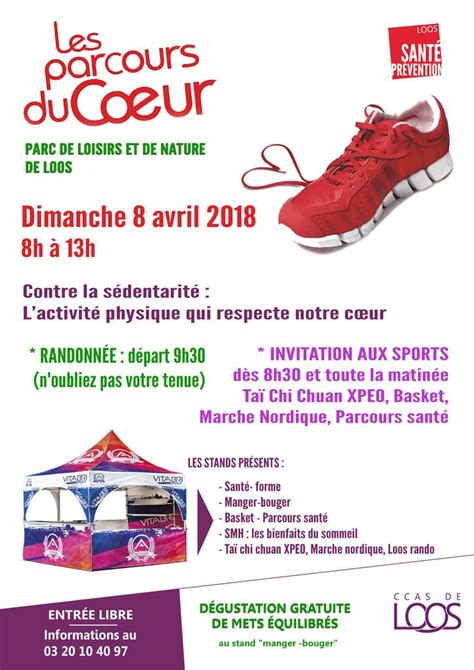 Les parcours du coeur dimanche 8 avril de 8 h à 13 h au parc de