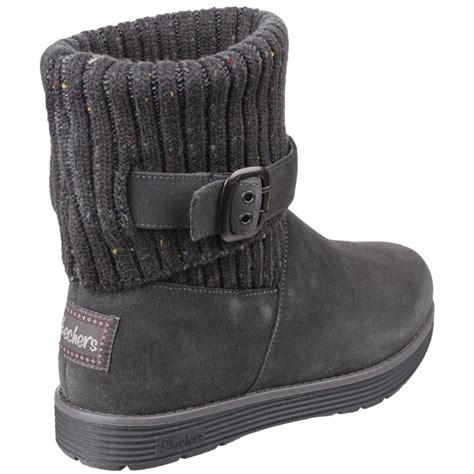 Skechers Adorbs Slip On Ankle Womens Charcoal Boots Free Returns At