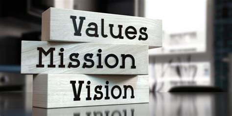 Premium Photo Values Mission Vision Words On Wooden Blocks 3d