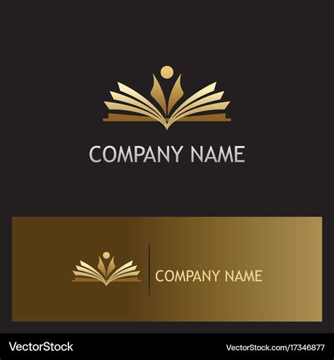 Student Open Book Education Gold Logo Royalty Free Vector