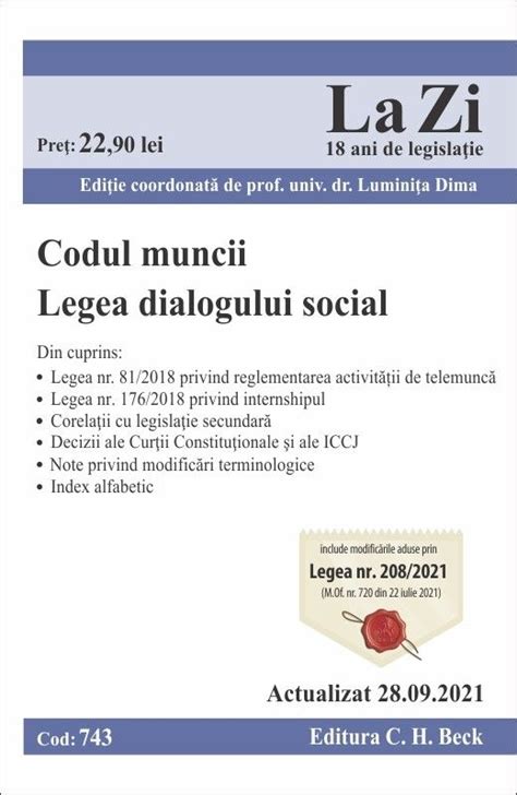 Codul Muncii Legea Dialogului Social Act L Dima