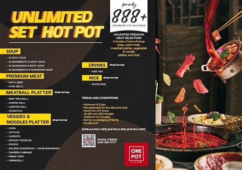 One Pot Manila Price Menu And Contact Number