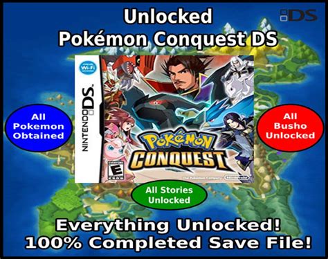 Unlocked Pokemon Conquest All Pokemon Busho And Story Modes Unlocked Ds