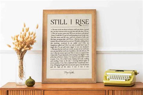 Still I Rise Poem Maya Angelou Poster Print Inspirational Etsy