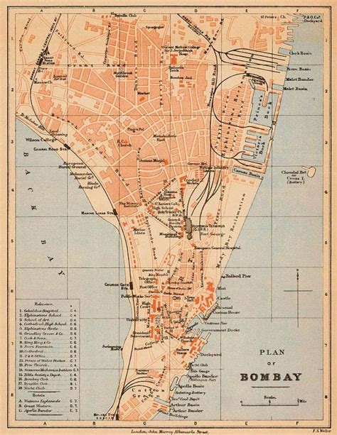 Bombay Map Old Map Of Bombay Mumbai Fine Print Wonderful Etsy Old