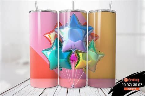 Inflated Stars Balloon Tumbler Wrap