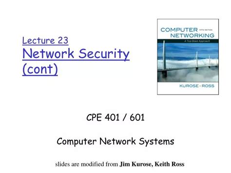 Ppt Lecture 23 Network Security Cont Powerpoint Presentation