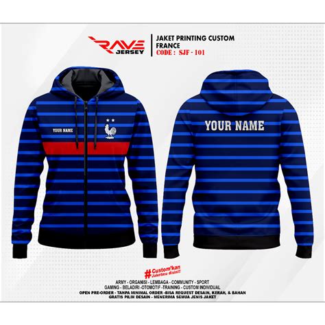 Jual Jaket Timnas Prancis Full Printing Sublim Custom Desain Suka Suka