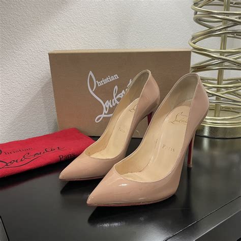 Christian Louboutin Pigalle Follies 100 Patent Nude 36 Gem