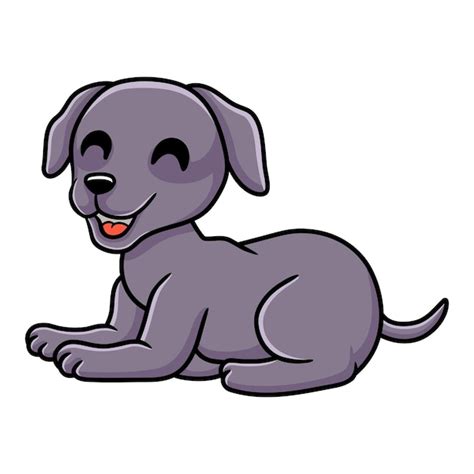 Premium Vector | Cute weimaraner dog cartoon lying down