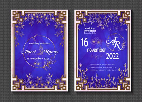 Vector Set Of Wedding Invitation Card Templates Border Frame Designs