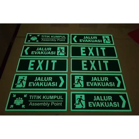 Jual Plang Papan Rambu Jalur Evakuasi Titik Kumpul Exit Akrilik Fosfor