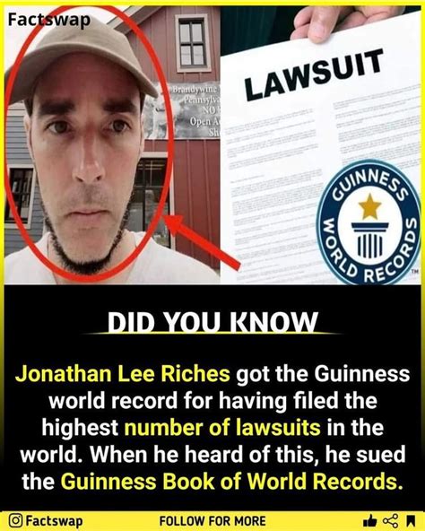 DID YOU KNOW Jonathan Lee Riches got the Guinness world record for ...