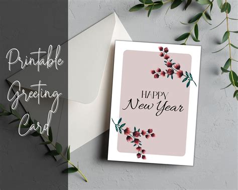 Printable Happy New Year Card Instant Download New Year - Etsy