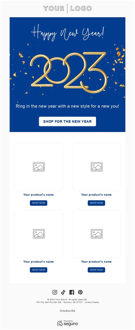 New Year Email Templates | Seguno