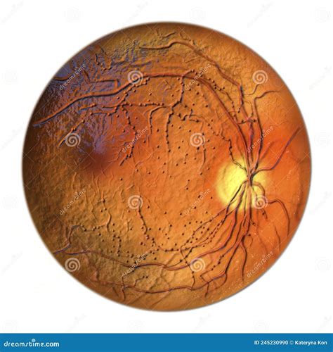 Diabetic Retinopathy Ophthalmoscopic Diagnosis Illustration Stock