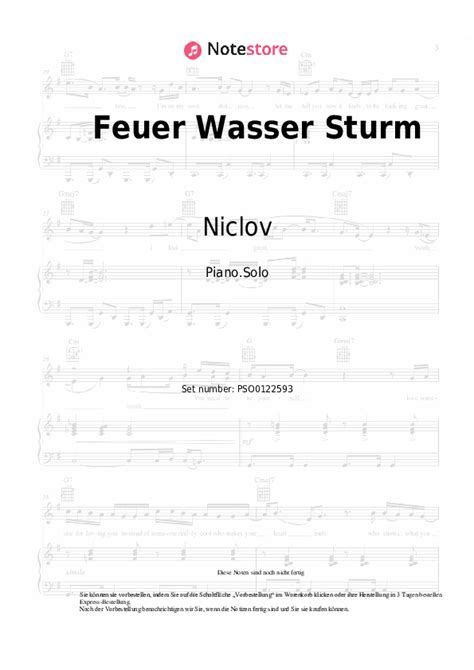 Niclov Baron Feuer Wasser Sturm Klaviernoten Bei Note Store De