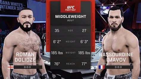 Ufc Vegas Dolidze Vs Imavov Ufc Simulation Youtube