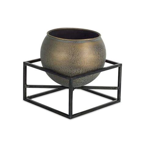 Golden Pot Planters With Metal Stand Set Of 2 From Kirkland S