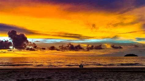 Tanjung Aru Beach Amazing Sunset Kota Kinabalu Sabah Malaysia Youtube