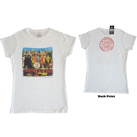 The Beatles Ladies T Shirt Sgt Pepper Back Print By The Beatles