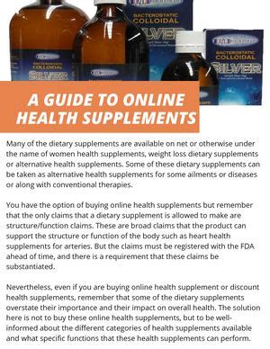 Calam O A Guide To Online Health Supplements