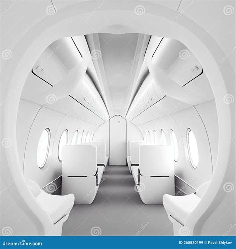 Business Interior Jet Airplane in White Color. Stock Illustration ...