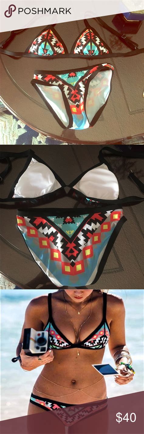 Aztec Tribal Bikini Bnwt Bikinis Tribal Bikini Black Trim