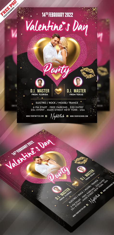 Psd Valentines Day Party Flyer Design