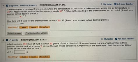 Solved 3 0 2 Points Previous Answers ZillDiffEQModAp 11 Chegg