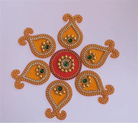 Pot Round Acrylic Rangoli Packaging Type Packet Size Dimension 6