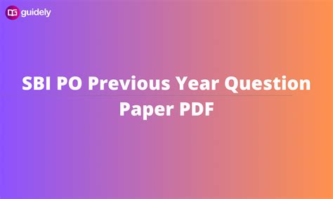 Sbi Po Previous Year Question Paper Pdf Prelim And Mains