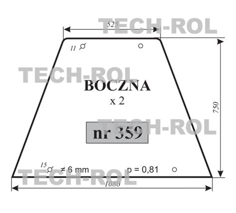 Su Szyba Boczna Mm Mm Mm Do Zetor B