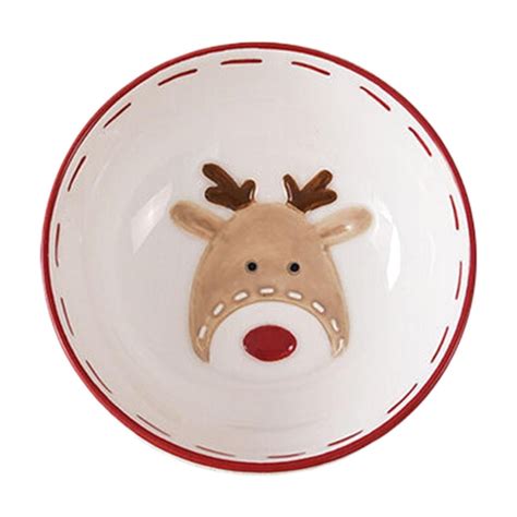 MOQIN Santa Candy Bowl, Candy Dish,Snowman Decorative Earthenware Bowl