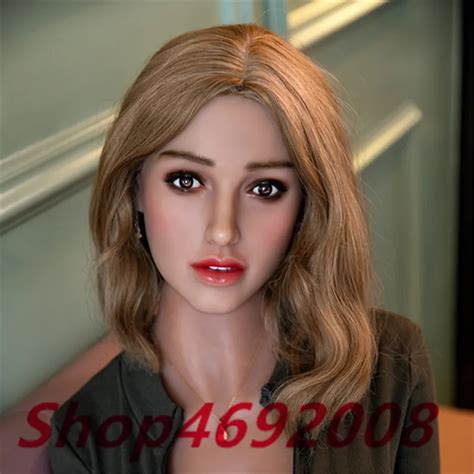 Delicate Face Lifelike Sex Doll Head Silicone Material Metal Frame