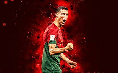 Scarica Cristiano Ronaldo Gioia Qatar 2022 Luci Al Neon Rosse 4k