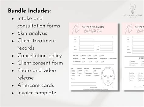 Facial Consent Form Esthetician Consent Forms Esthetician Forms Facial Treatment Forms