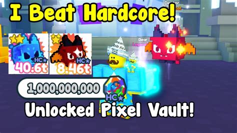 I Unlocked Pixel Vault And Beat Hardcore Pet Simulator X Roblox