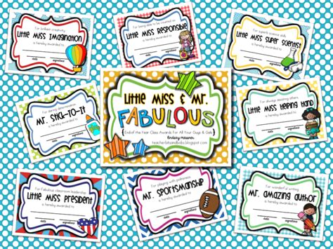 Teacher Bits and Bobs: End-of-the-Year Awards {Little Miss and Mr. Fabulous Awards}