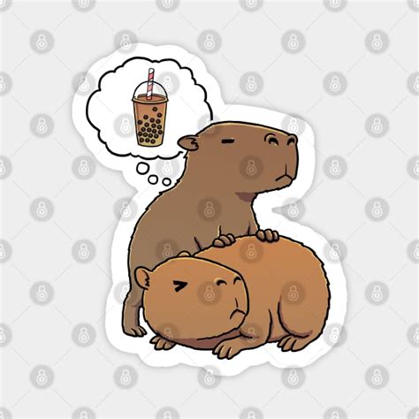 Capybara Thirsty For Bubble Tea Capybara Magnet Teepublic