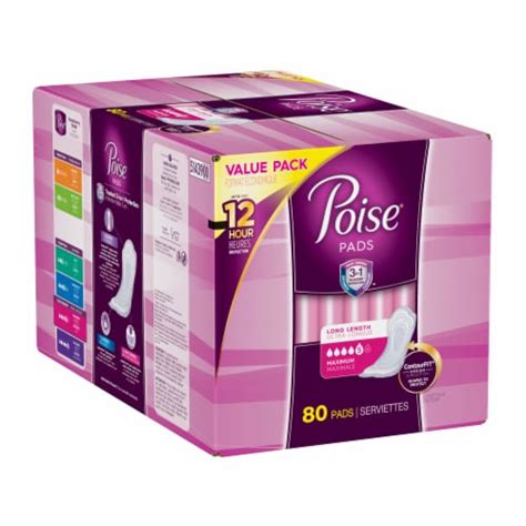 Poise Maximum Absorbency Incontinence Long Pads 80 Ct Ralphs