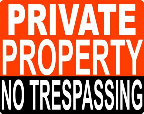 Private Property No Trespassing Signage Laminated A4 Size Door Sign