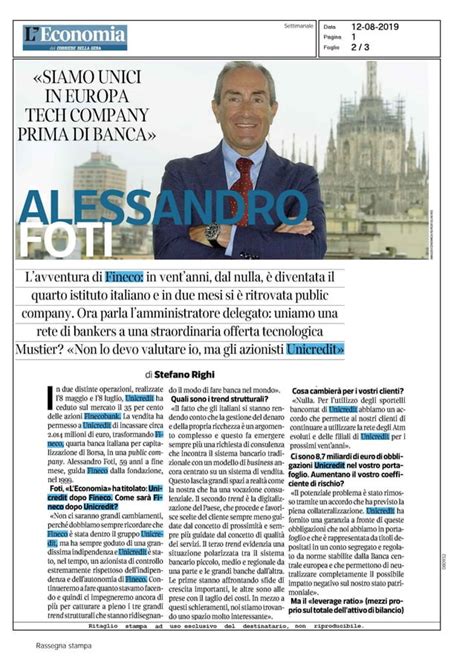 Cover Story L Economia Intervista Ad Alessandro Foti PDF