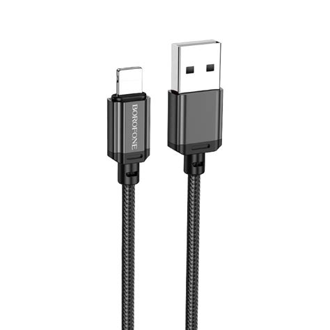 Borofone Cable BX87 Sharp USB To Lightning 2 4A 1 Metre Black