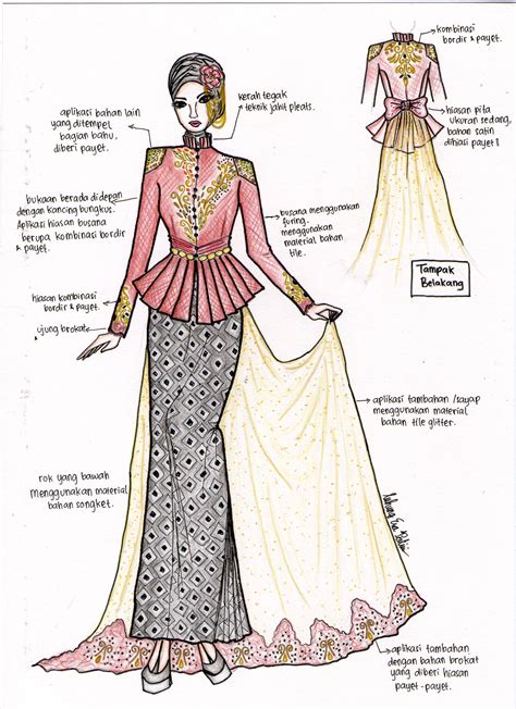 The Graceful Kebaya Desain Busana Sketsa Model Pakaian Model Pakaian