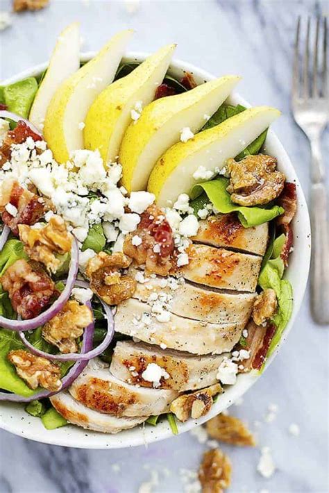 Grilled Chicken Bacon And Pear Salad With Poppyseed Dressing Detoxil