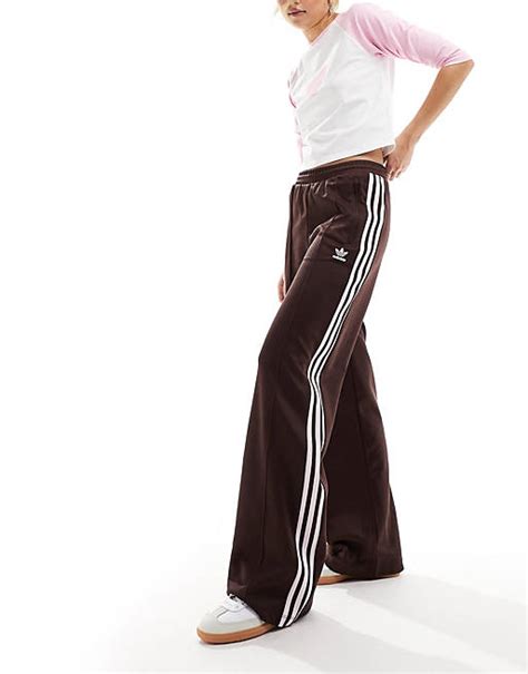 Adidas Originals Retro Beckenbauer Track Pants In Brown And Pink Asos