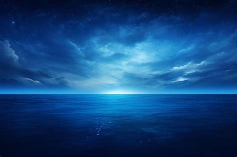 Premium AI Image | a night sky over the ocean with stars and clouds